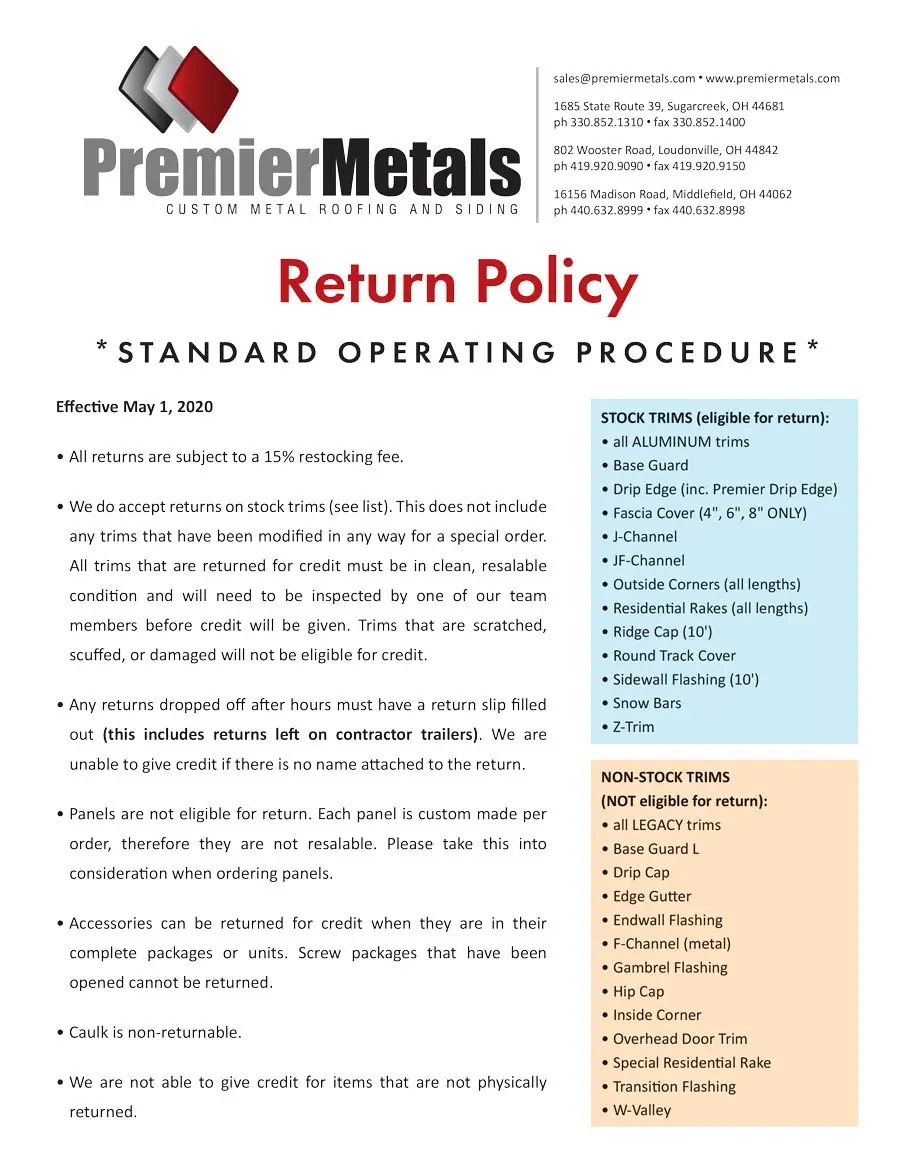 Return Policy