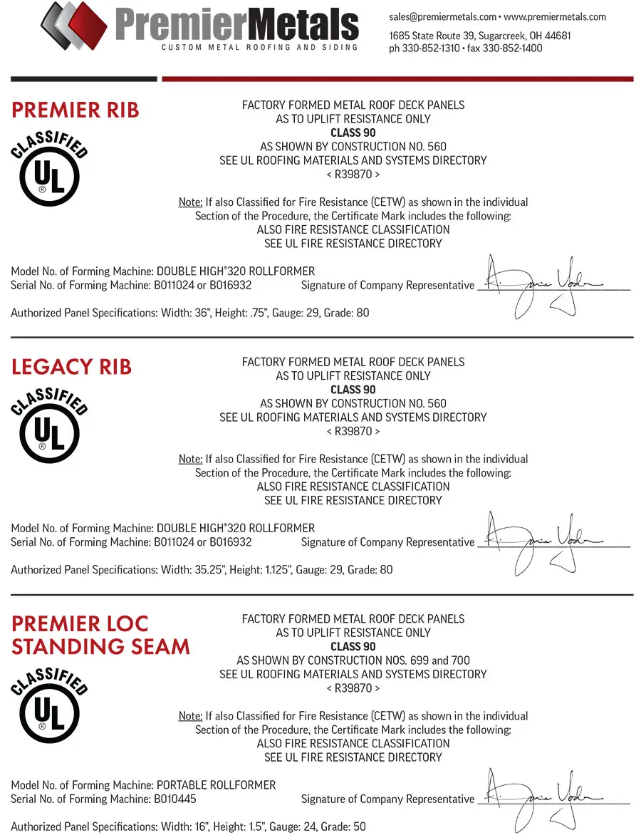 UL Classification Mark Data Page Rib Legacy Loc